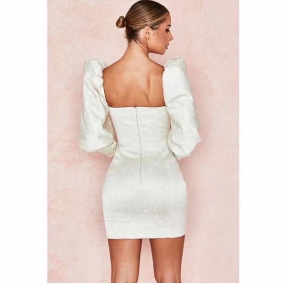 HOUSE OF CB “CASSIA” IVORY BROCADE MINI - Picture 4 of 7